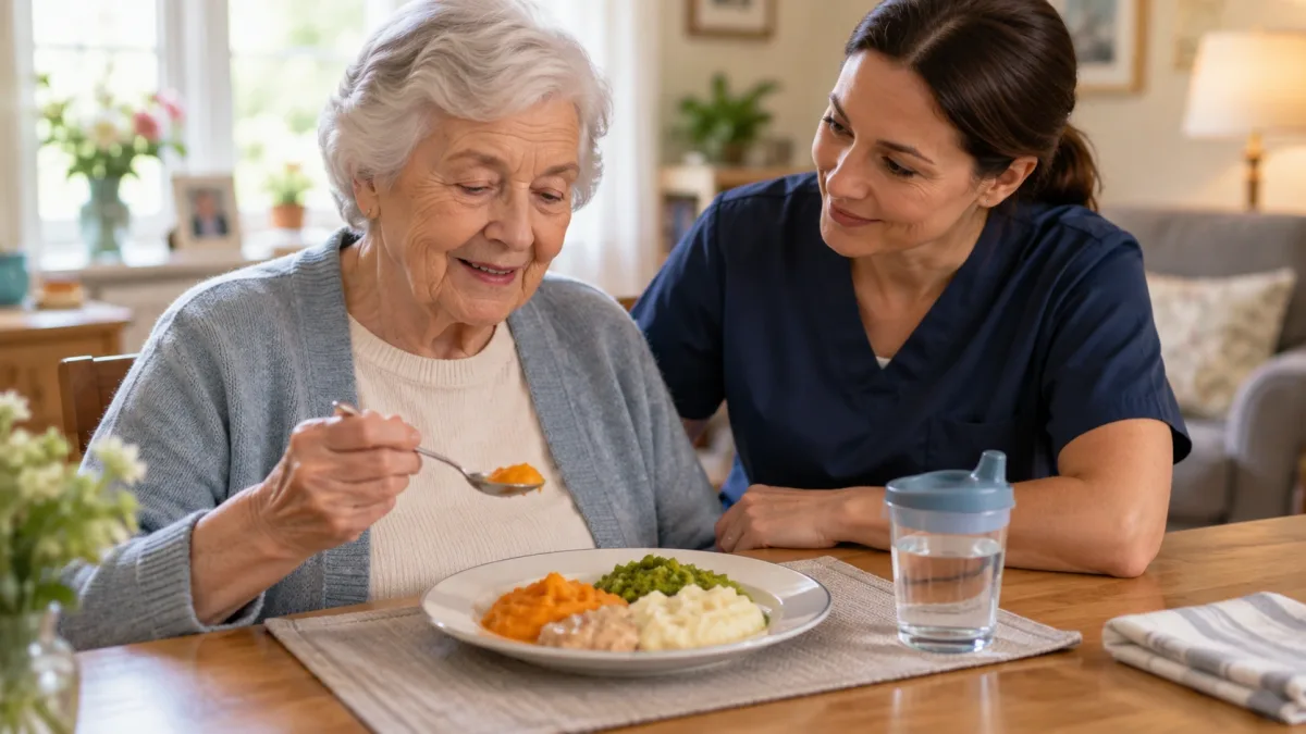 Alimentação segura para pessoas com disfagia com alimentos adaptados