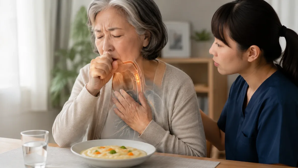 Tosse durante alimentação e sinais de disfagia